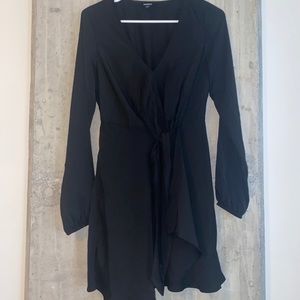 Tie Front Express Black Dress
